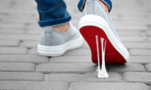 sneaker with gum on it
