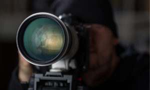 Telephoto lens on camera