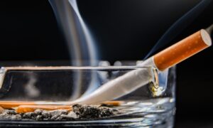 cigarette in ashtray