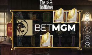 Image of The Godfather slot game with logo of BetMGM, which will add The Godfather slot to its PA online casino