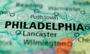 Image of a map showing Philadelphia for a story about Philadelphia being responsible for the most problem gambling cases within the state last year.