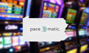 Image showing the PA state outline featuring the Pace-O-Matic logo for a story about POM responding to Gov. Shapiros new budget proposal that includes the regulation of PA skill games.
