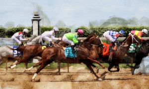 Artist's concept of horses racing. Of the four most likely operators to launch an online casino in the Keystone State, PlayPennsylvania places -2000 odds on bet365 as the fave.