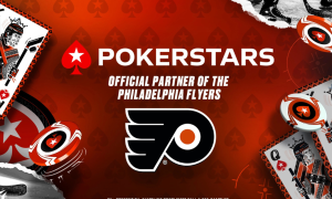pokerstars ad displaying their new partnership with the philadelphia flyers