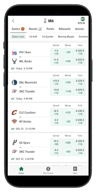 Caesars Sportsbook sample bet