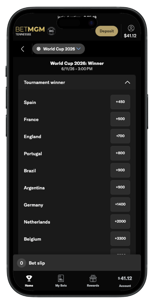 BetMGM Sportsbook World Cup Winner