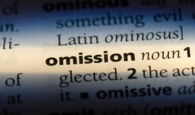 Dictionary definition of the word omission
