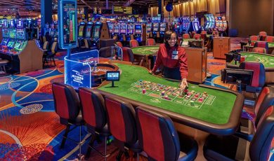 Rivers Casino Philadelphia dealer demonstrating roulette at a table games pit