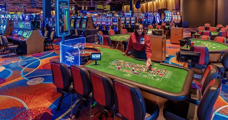 Rivers Casino Philadelphia dealer demonstrating roulette at a table games pit