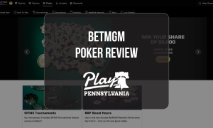BetMGM Poker Review featured image showing SPINS tournaments and poker promotions for the PlayPA Pennsylvania review