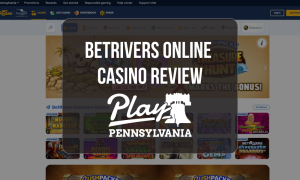 BetRivers Casino Review: Online casino interface with game categories, exclusive titles, and Pennsylvania online casino review branding