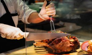 The Prime Rib menu spans steakhouse staples and seafood