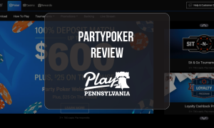 partypoker Pennsylvania platform showing poker promotions, Sit & Go tournaments and loyalty rewards for the PlayPA poker review