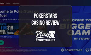 PokerStars Casino review featured image showing the PokerStars on FanDuel Pennsylvania poker lobby for the PlayPA review